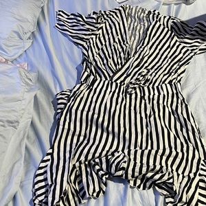 White and black dress